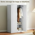 thumbnail image 4 of CoSoTower Armoire Garde-Robe avec 2 Portes et Tringle, Armoire Garde-Robe Moderne pour Chambre, Effet Bois Blanc, 4 of 7
