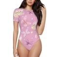thumbnail image 1 of Fotbe Butterfly 1 Body de Mujer con Cuello Redondo y Mangas Cortas, Sin Mangas Ajustado, Suave, Cómodo y Básico-XX-Large, 1 of 7