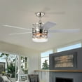 thumbnail image 2 of Zateety  52-inch 5-blade Lighted Ceiling Fan with Wood Nickel Crystal Shade (Optional Remote) - Satin Nickel, 2 of 16