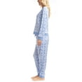 thumbnail image 3 of MUK LUKS Women's 2 Piece Pajama Set, Long Sleeve Shirt and Joggers - Silky Velour Mountain Vibes, Paper Cut Outs, L, 3 of 4