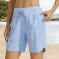 thumbnail image 2 of FUNUONY Women's Athletic Shorts High Waisted Quick Dry Bermuda Shorts for Women Walking Running Casual Wide Leg Yoga Shorts Shorts Summer Gym Athletic Workout Long Shorts with Pockets Light Blue 3Xl, 2 of 6