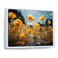 thumbnail image 2 of Designart "Peach Buttercups landscape Vibrant II" Floral Floater Framed Canvas Wall Art, 2 of 7