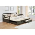thumbnail image 3 of Modern Sofa Bed with 2 Storage Drawers, Wood Twin XL Size Storage Daybed with Trundle for Bedroom, Guest Room, No Box Spring Required, Grey, 3 of 7