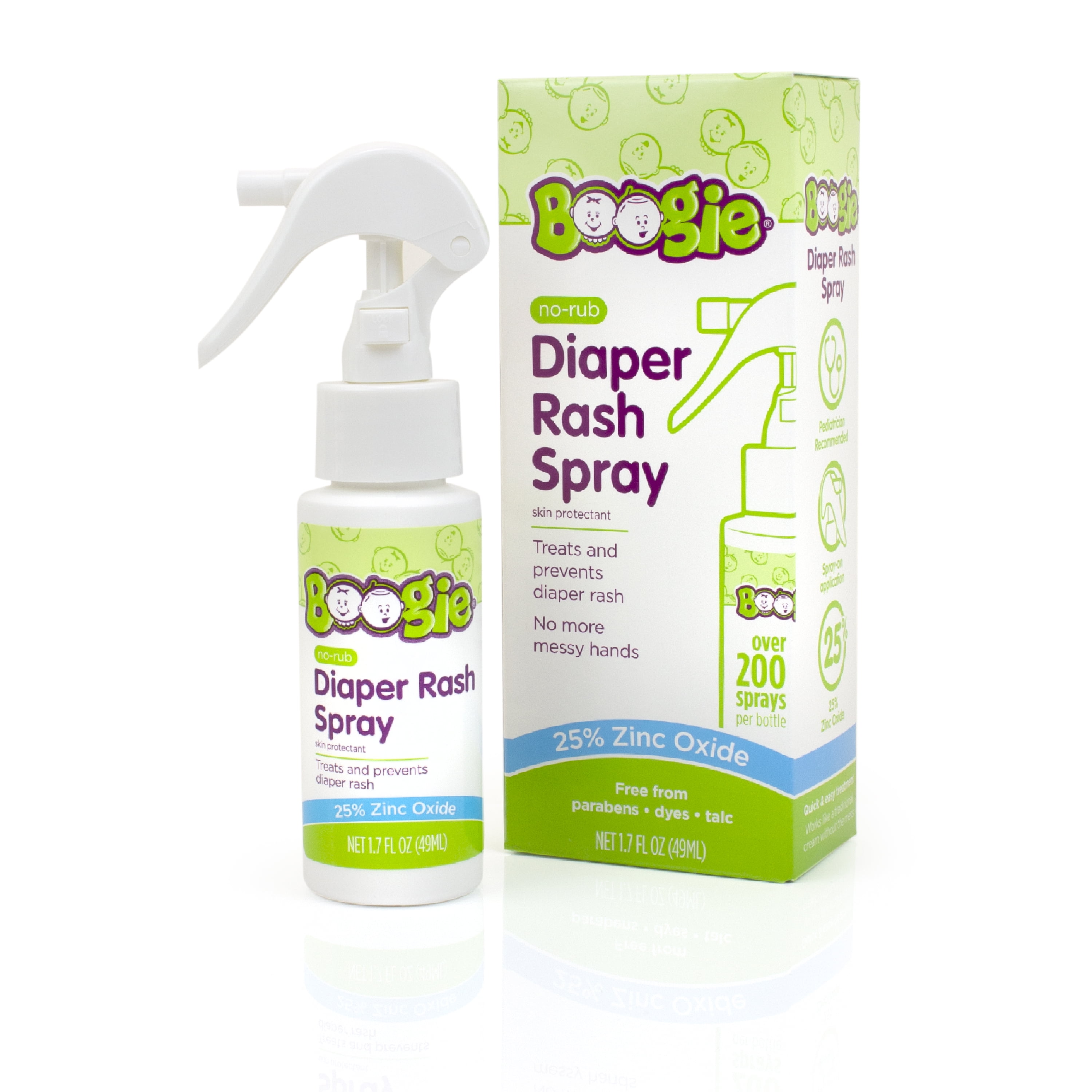 Boogie No-Rub Liquid Diaper Rash Spray with Zinc Oxide, 1.7 fl oz