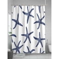 thumbnail image 5 of Starfish Shower Curtain, Ocean Coastal Blue Waterproof Shower Curtain Set with 12 Hooks Lightweight Washable Fabric Shower Curtains for Bathroom 48x72 Inches, 5 of 6
