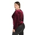 thumbnail image 3 of Blusa de terciopelo cruzada Roman Fashion /Tallas Extras, 734 (Vino) vino 42, 3 of 6
