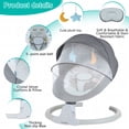 thumbnail image 6 of babyeap Smart App Controlled Baby Swing, Automatic Infant Newborn Swing for Baby with Hanging Toys,Gray, 6 of 6