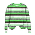 thumbnail image 4 of Sentmoon Mode Ample Manches Longues Hauts pour Femmes Col Rond Rayé Chemises Manches Longues pour Femmes Surdimensionné Mode Tendance Femmes Vert TG jusqu'à 40% de Réduction, 4 of 4