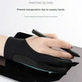 thumbnail image 2 of Anti Dirty Art Student Painting Gloves Thickened Spandex Tablet Stylus Anti Accidental Touch Gloves Two Fingers Breathable Sweat Proof Tablet Version, 2 of 3