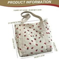 thumbnail image 3 of Under $5, Strawberry Print Bag, Corduroy Strawberry Tote Bag, Large Capacity with Zip Closure, Stylish & Practical, Strawberry Purse, White by Goohae, 3 of 8