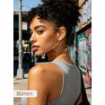 thumbnail image 4 of KeyStyle Hypoallergenic Stainless Steel Hoop Earrings for Women 18K Rose Gold Plated Star Large Hoops Earring 80mm Birthday Anniversary Jewelry Gifts, 4 of 11