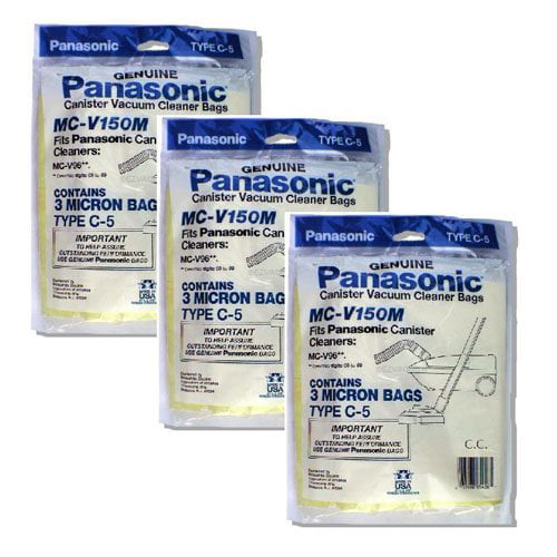 Panasonic Type C-5 Vacuum Bags Mc-v150m Fits Canisters Genuine 3 PK for sale online 