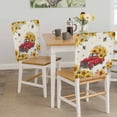 thumbnail image 5 of Chair Covers Set of 4 Sunflower Red Truck Chair Slipcover Protector Stretch Chair Covers Farmhouse Bee Flowers Chair Back Covers for Dining Chairs Kitchen Dinner Home Party Decor, 5 of 9