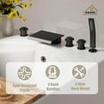 thumbnail image 3 of CASAINC 3 Handle Roman Bathroom Tub Faucet with Handheld Sprayer, Matte Black, 3 of 5