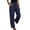 Blue, variant on Women's Wide Leg Linen Pants High Waisted Drawstring Lounge Pants with Pockets Casual Summer Beach Vacation Palazzo Trousers