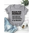 thumbnail image 4 of RULES FOR MONDAY Letter Print Women T Shirt Short Sleeve O Neck Loose Women Tshirt Ladies Tee Shirt Tops Camisetas Mujer, 4 of 6