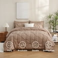 thumbnail image 6 of Sheet&Joy 7 Pieces Pinch-Pleated Comforter Set, Khaki Full Size, 6 of 8