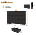 thumbnail image 2 of YouTrend 6 Black Drawer Dresser W/ Hidden Handles,Modern Adult Wood Dresser Cabinet for Bedroom,Living Room,Hallway,Home, 2 of 9