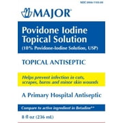 Major Povidone Iodine Topical Antiseptics Solution 8 oz, 1-Pack