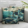 thumbnail image 3 of Sea Turtle Pillow Covers Beach Themed Throw Pillow Covers Set of  Starfish Pillow Case Coastal Mediterranean Style Cushion Case for Living Room Bed Couch, 3 of 5