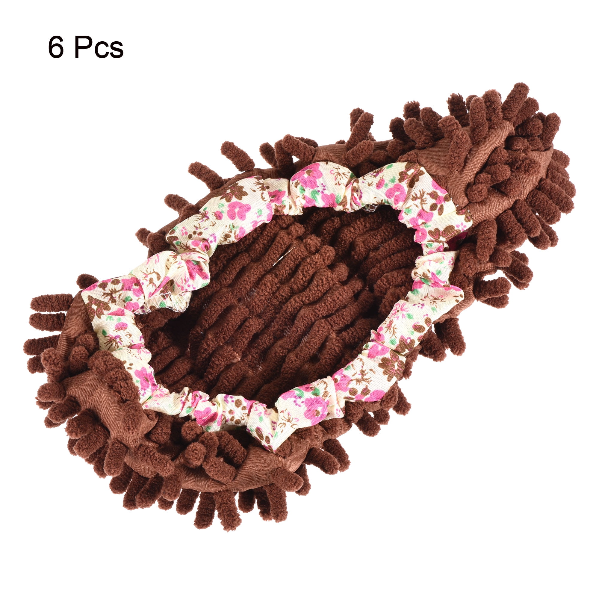 Unique Bargains Washable Shoes Cover Multifunction Chenille Microfiber Duster Mop Brown