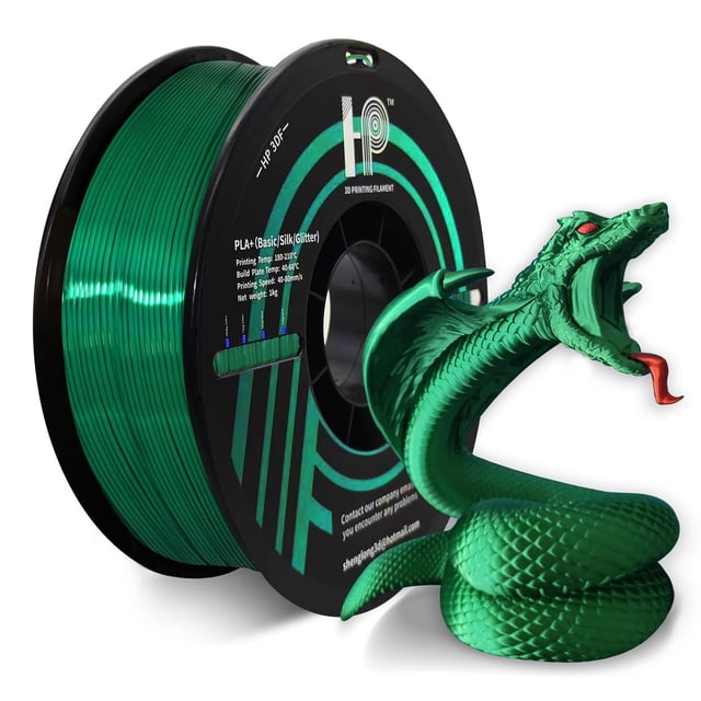 Filamento para impresora 3D HP3DF PLA, verde seda, 1,75 mm, 1 kg