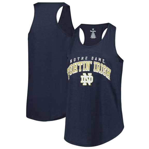 Women's Fanatics Navy Notre Dame Fighting Irish Plus Size Arch Tank Top