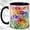 Black, variant on Rainbow Flower Coffee Mug, Gemstone Style Mug, Ceramic 11 oz