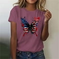 thumbnail image 5 of Womens 4Th Of July Summer Tops for Womens，Summer American Flag Printed T-Shirt Round Neck Tee Short Sleeve Top Retro Dressy Tee Shirts Vacation Beach Party Tunics Blouses 2025 Summer, 5 of 7