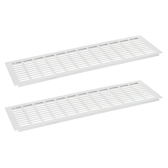 Unique Bargains Air Vents Cover, 2Pcs 600 x 150mm Aluminum Alloy Mesh Air Return Vent Cover, Louvered Ventilation Grille (Silver)
