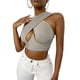 thumbnail image 1 of Txlixc Mujeres Cross Wrap Crop Tops, Adultos Verano Sin Mangas Recorte Tank Tops Txlixc Sexy, 1 of 2