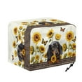 thumbnail image 6 of TSOVTHRID Sunflower Dachshund Butterfly Print 4 Slice Toaster Dust Cover Stain Resistant Bread Machine Cover Waterproof Kitchen Small Appliance Protector with Top Handle, 6 of 8