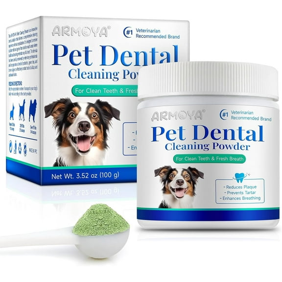 Dog Dental Powder - Teeth Cleaning Powder for Dogs - Dental Powder for Dogs - Dog Dental Care - Plaque & Bad Breath Off Powder Dog - Dental Care Supplies for Small - Medium - Large Dogs