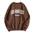 thumbnail image 3 of Los Angeles Sweatshirts for Women Long Sleeve Crewneck Graphic Sweatshirt Pullover Tops Fall Winter Outfits Streetwear, 3 of 6