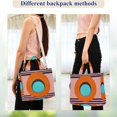 thumbnail image 4 of FORMRS Womens Corduroy Tote Bag Crossbody Shoulder Handbag with Pocket, Orange Circle, 4 of 7