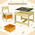 thumbnail image 3 of Pirecart Kids Table and 2 Chairs Set Wooden Children Activity Table with Blackboard, Storage Drawer, Yellow, 3 of 10
