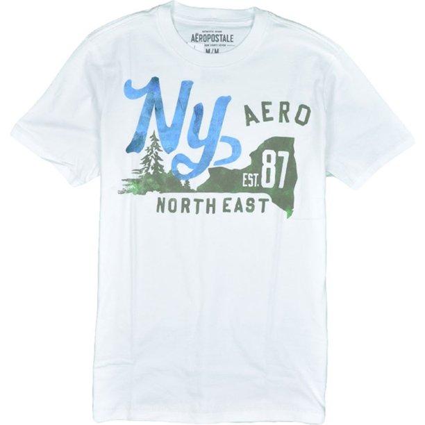 Aeropostale - Camiseta con estampado de animales para hombre, color blanco, pequeña