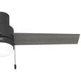thumbnail image 2 of Hunter 52 inch Indoor Ceiling Fan with LED Light - Black Modern Ceiling Fan with Pull Chain, For Bedroom or Living Room, Low Profile Mount, No Remote, 3 Blades - Brunner 51949, Matte Black, 2 of 14