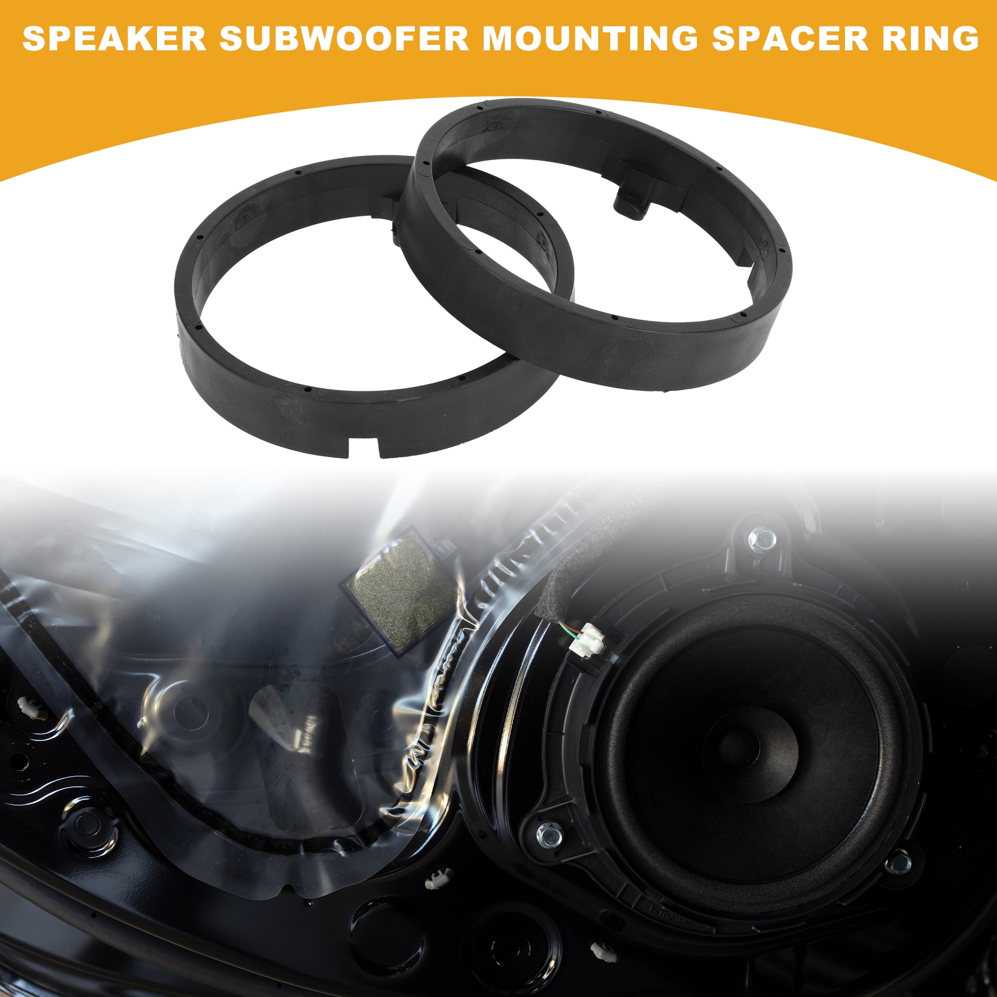 Unique Bargains Speaker Spacer Ring Adapter for Mitsubishi ABS Black Waterproof