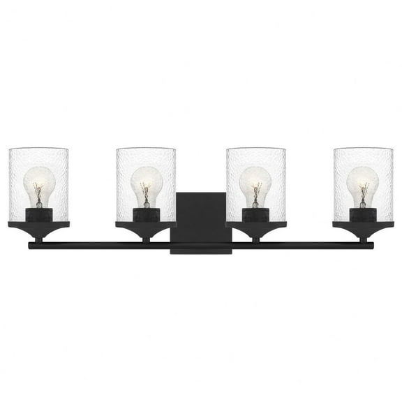 ABR8628MBK Quoizel Lighting Abner - 4 Light Extra Large Bath Vanity in Transitional style - 28 Inches wide by 7.75 Inches high-Matte Black Finish