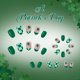 thumbnail image 5 of 24 piezas de uñas postizas con diseño de armadura verde a cuadros franceses del Día de San Patricio, 5 of 9