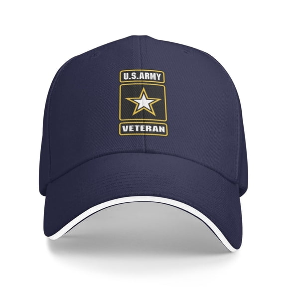 U.S. Army Veteran Logo Unisex Adult Baseball Caps Adjustable Casquette Dad Hat Sandwich Cap Outdoors Headwear