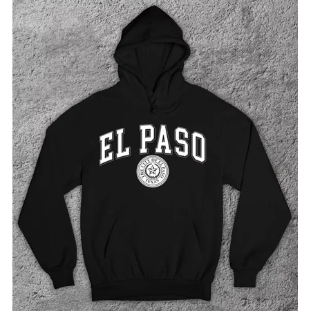 City Of EL PASO Seal Hoodie Sweatshirt. Texas TX University College Border Town