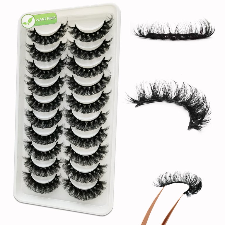 kmilro Manga Lashes Clear Band False Eyelashes 7 Pairs Anime