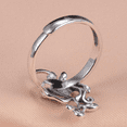 thumbnail image 4 of Designice Sterling Silver Ring,925 Silver Rings for Women,Rose Flower Leaf Design Rings for Women,Size-6, 4 of 7
