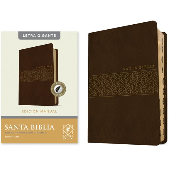 Santa Biblia Ntv, EdiciÃ³n Manual, Letra Gigante (Sentipiel, CafÃ©, Ãndice, Letra Roja), (Hardcover)