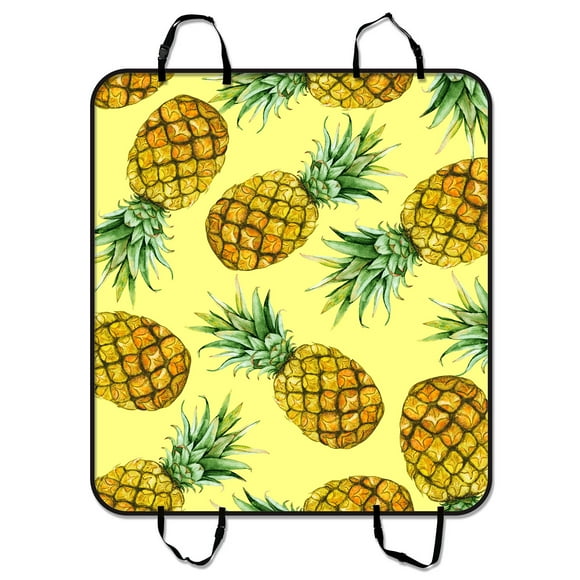YUSDECOR Tropical Flower Fruit Pineapples Pet Seat Cover Car Seat Cover for Pets Cargo Mats and Hammocks for Cars Trucks and SUVs 54x60 inches