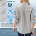 thumbnail image 3 of POENTAB Women Long Sleeve Casual Shirts Button Down Quick Dry Hiking Fishing Gardening Shirt UPF 50+ UV Sun Protection Summer Fall Tops, 3 of 8