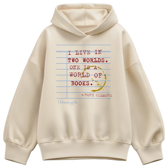 Gilmore Girls - Live In Two Worlds Stamped - Women's Oversized Fleece Hoodie Sweatshirt