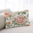 thumbnail image 2 of Pink Botanical Peony Throw Pillow Cover 24 x 36 Inch Decorative Pillow Cover Spring Farmhouse Floral Lumbar Pillowcase Seasonal Rectangle Cushion Case for Couch Sofa Bed Living Room, 2 of 7